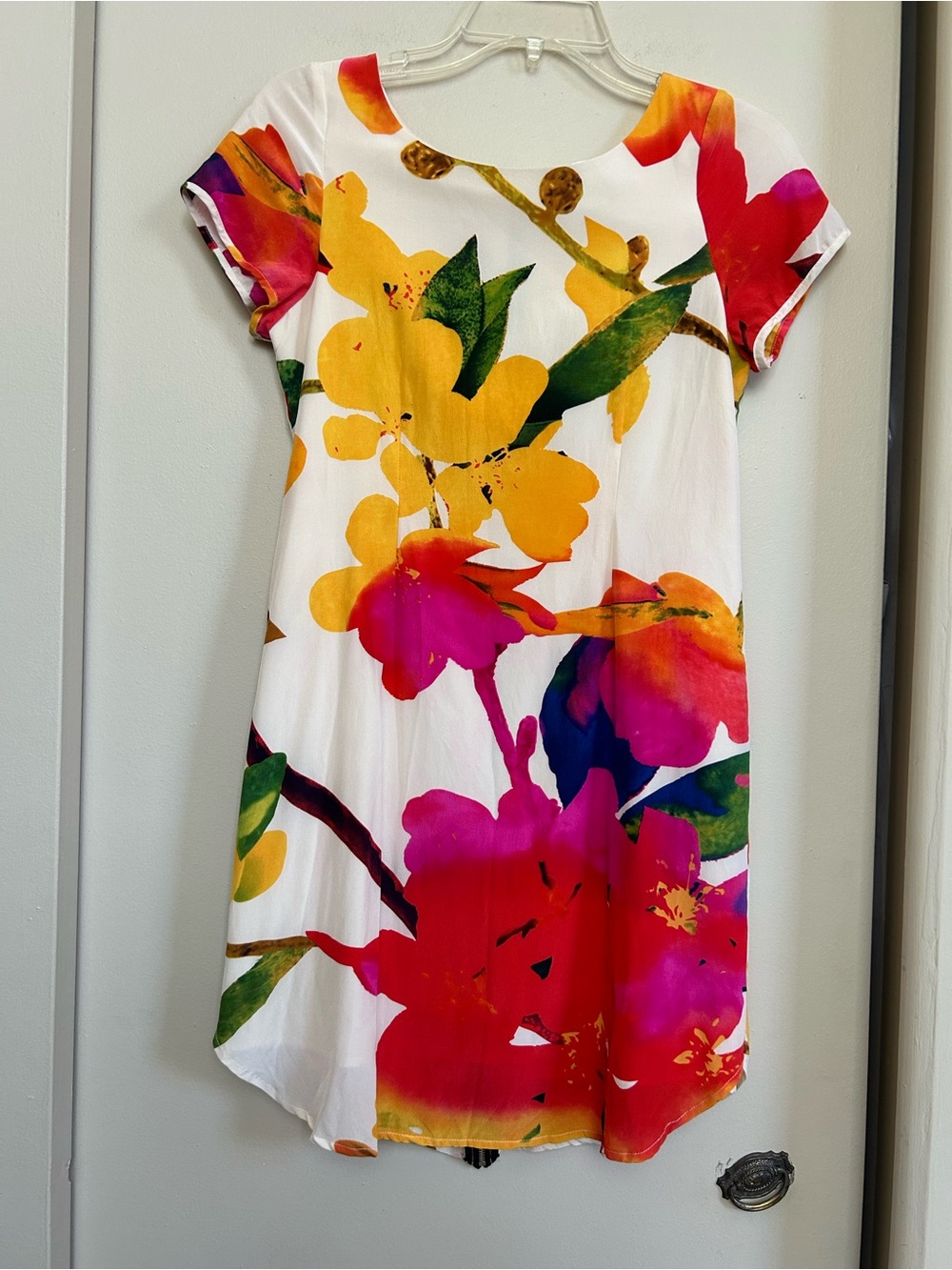Yumi Kim Multicolor Floral Silk Short Sleeve Mini Dress, size XS